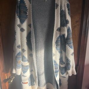 Simply Southern Blue and Cream Cardigan